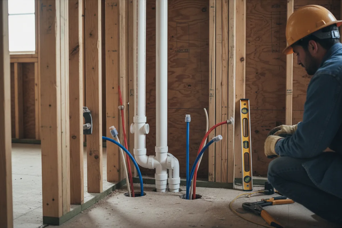 Drain and supply rough-in during Drain Cleaning in Holmdel